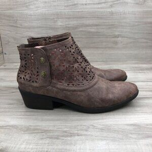 Baretraps Booties Women's 8.5 Brown Zip Laser Cut Ankle Boots